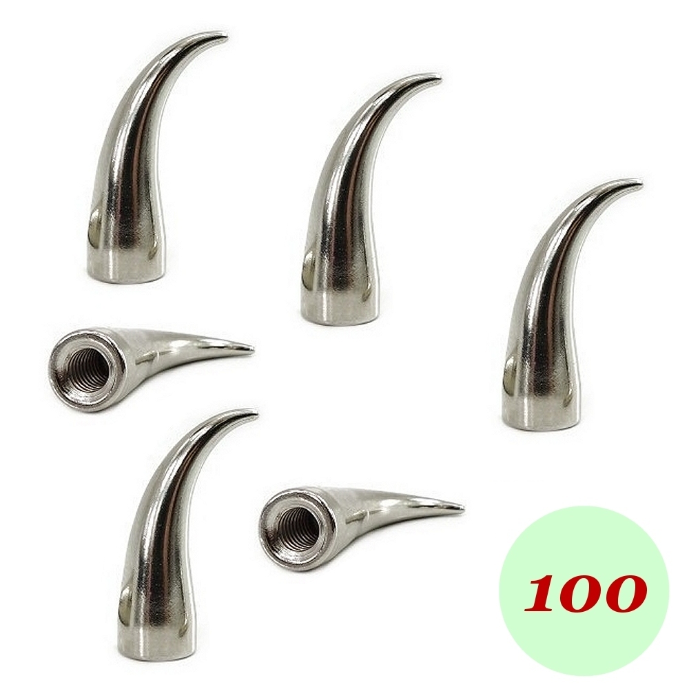 Bild 1 von 100 Stück Schraubnieten, Zinklegierung, Rund - Krallenniete 19mm (Silber) - Kurzes Gewinde