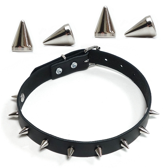 Gothic Punk Halsband mit NIETEN Nietenhalsband Killernieten 13mm schwarz 