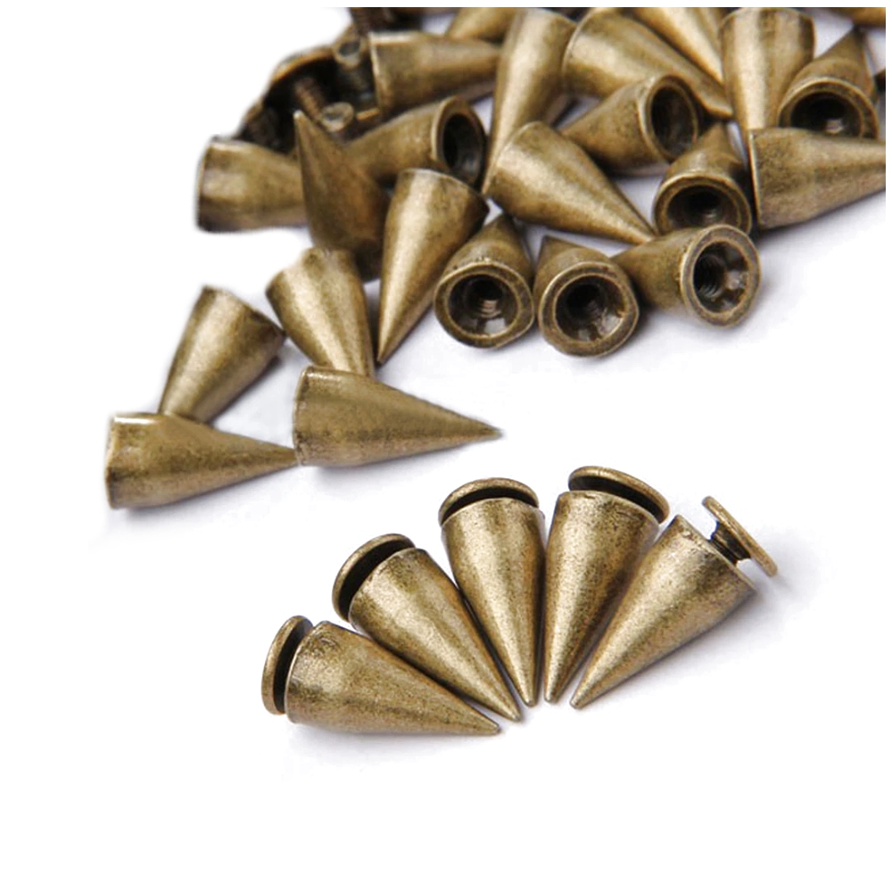 Bild 1 von 100 Stück Schraubnieten, Zinklegierung, Killerniete 15mm (Bronze unpatiniert - helle Bronze-Optik)