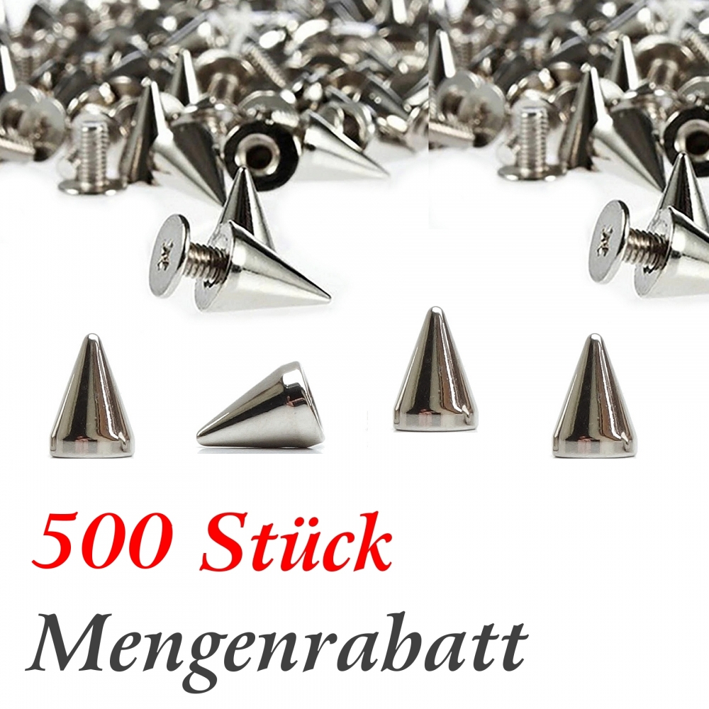 500 Stück Schraubnieten, Spikenieten 10mm, Zinklegierung - Nietenschmuck  Shop - Killernieten - Choker - Nietengürtel - Nietenhalsband -  Nietenarmband - Nieten - Schraubnieten - Gothic - Punk - Steampunk