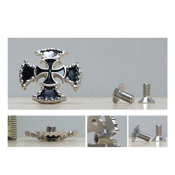 Bild 1 von 50 Stück Motivnieten - Eisernes Kreuz (Doppel) - Schraubnieten (Motivnieten, Ziernieten)