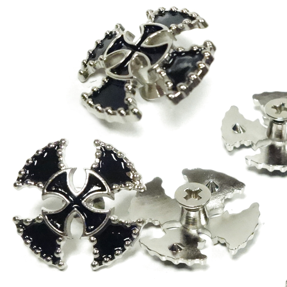 Bild 1 von 50 Stück Motivnieten - Eisernes Kreuz (Doppel) - Schraubnieten (Motivnieten, Ziernieten)