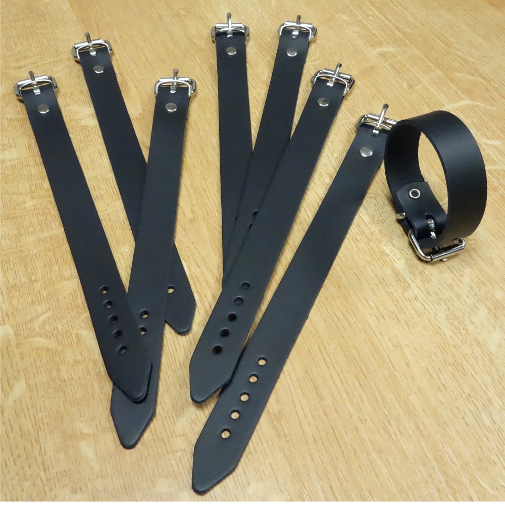 Bild 1 von Set >> 7 Stück Armbänder - Lederbänder 24 x 2 cm mit Schnalle, Schwarz (Blank)