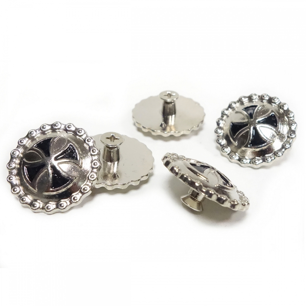 Bild 1 von 50 Stück Motivnieten - Eisernes Kreuz (Rund) - Schraubnieten (Motivnieten, Ziernieten)