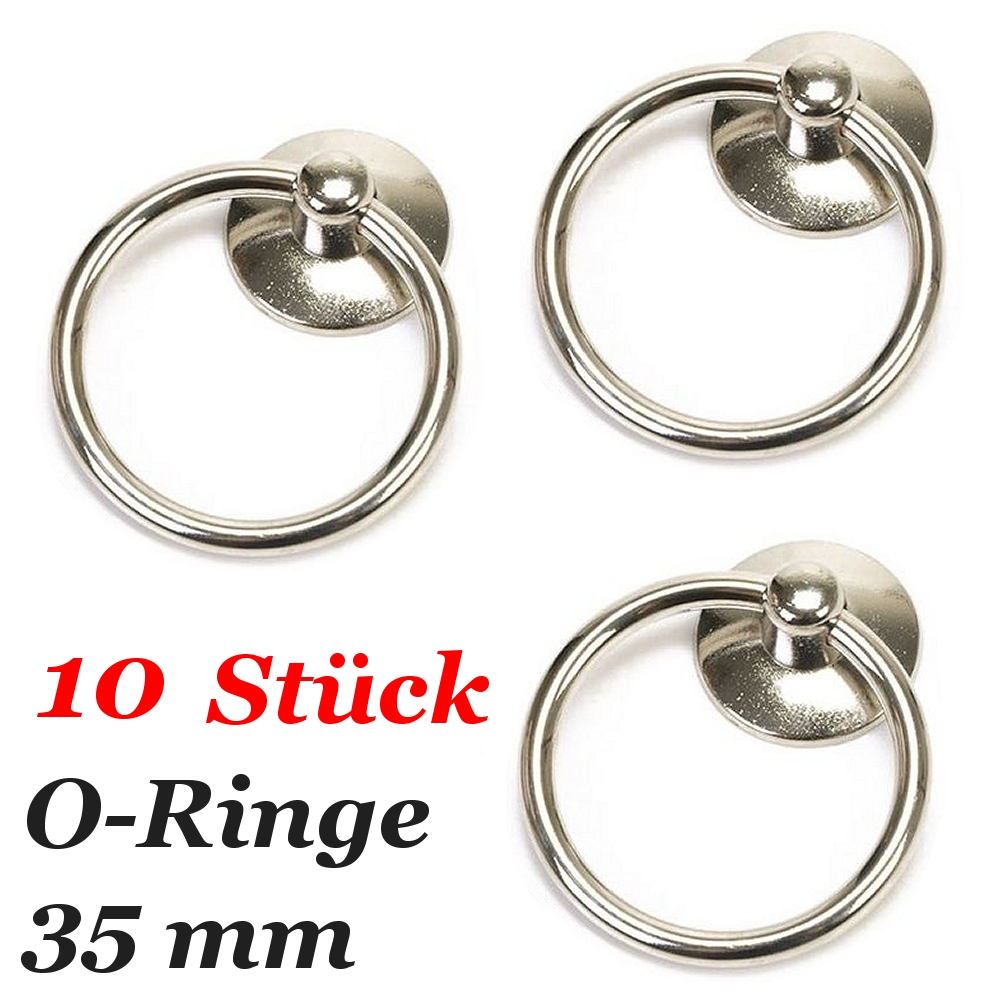 Bild 1 von 10 Stück >> O-Ring 35mm (Silber) >> Giant Ring, Halter mit Schraubgewinde, Ring schwenkbar
