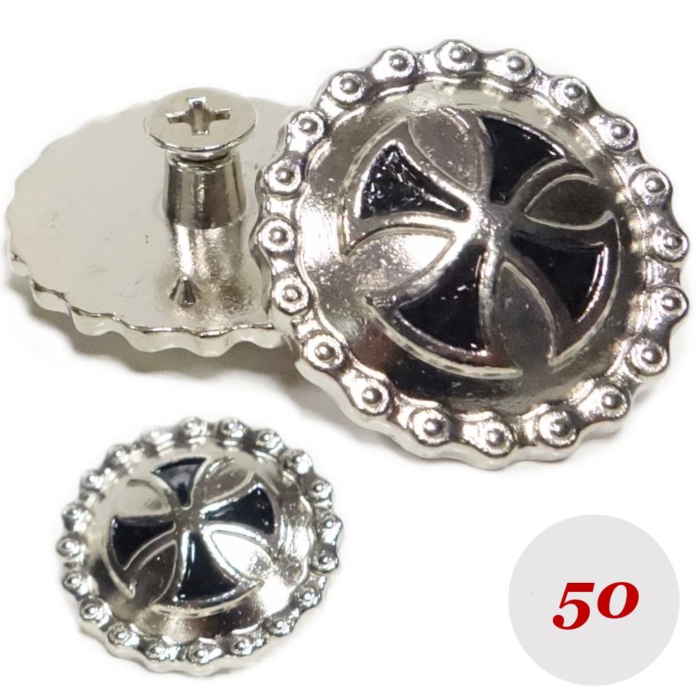 Bild 1 von 50 Stück Motivnieten - Eisernes Kreuz (Rund) - Schraubnieten (Motivnieten, Ziernieten)