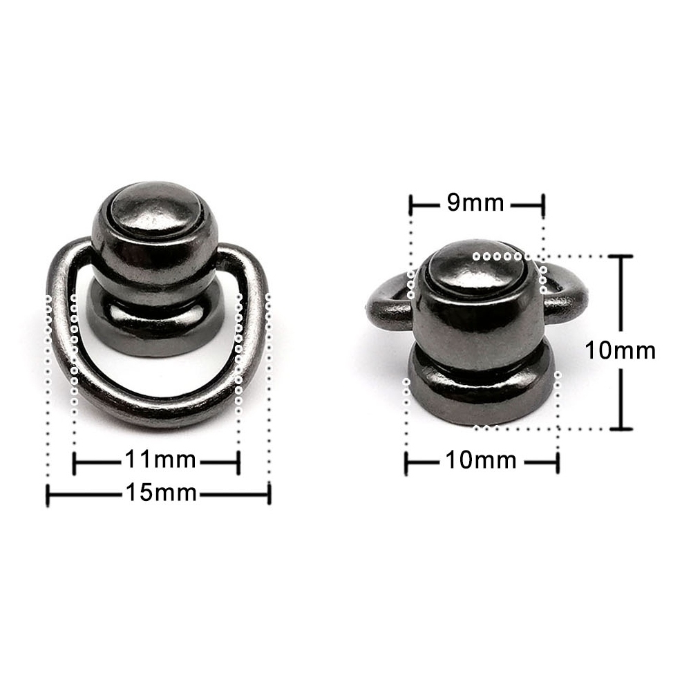 Bild 1 von D-Ring 15mm >> Schraubgewinde, Halter 360 Grad drehbar, D-Ring schwenkbar, Farbe: Schwarz