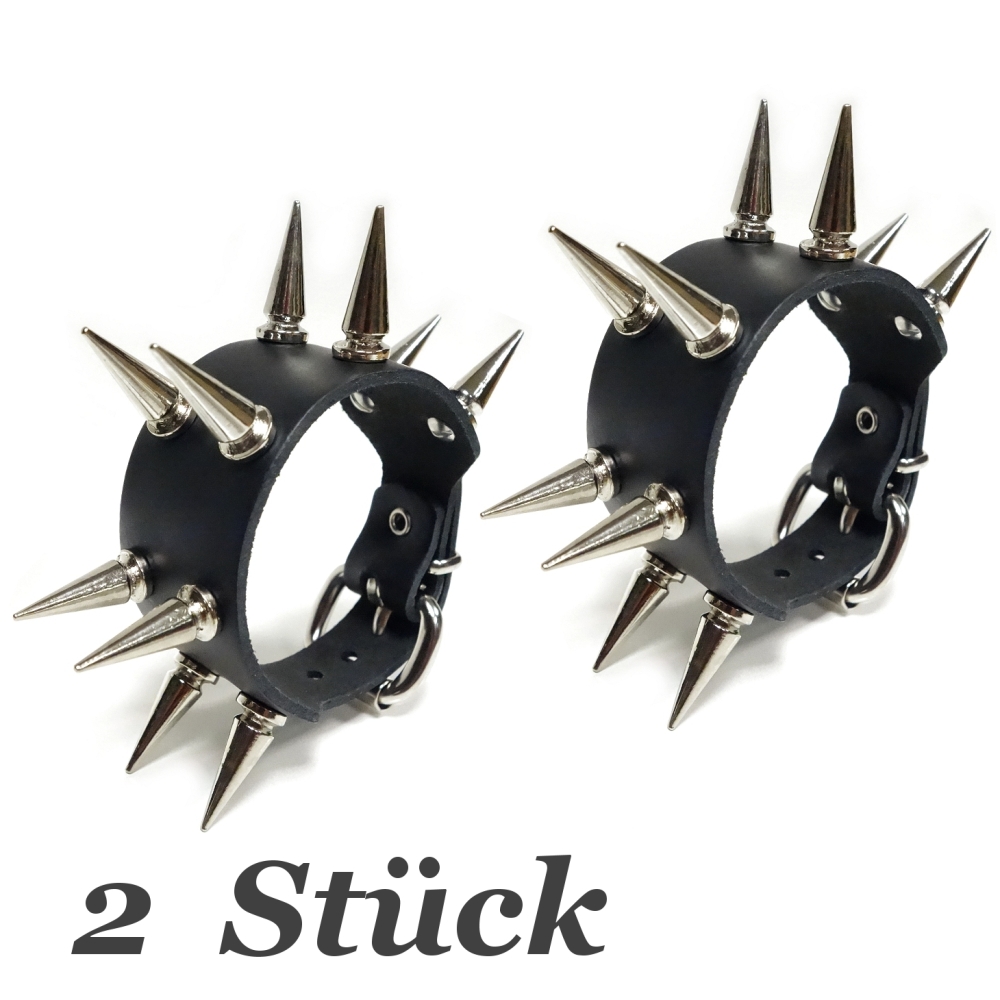 Bild 1 von Nietenarmbänder, 2 Stück (!!) Armbänder mit Druckgussnieten, Killernieten 25mm, 2-reihig