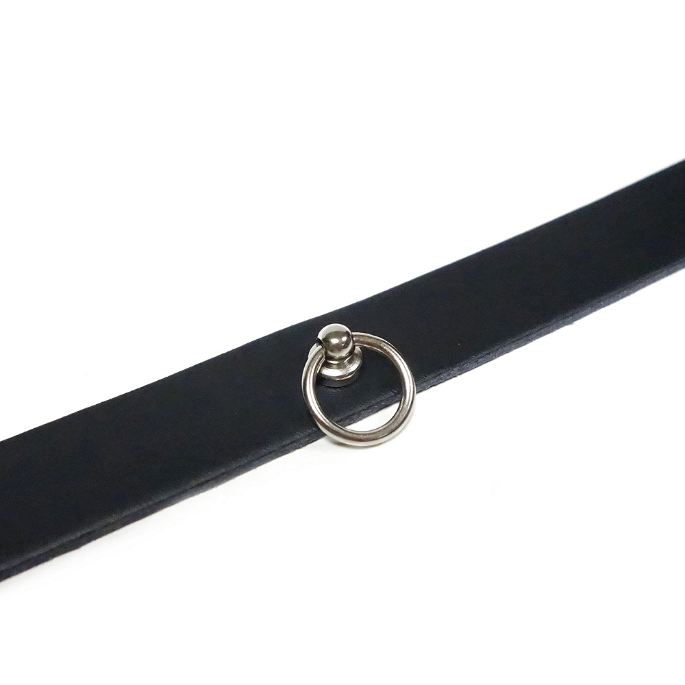 Bild 1 von Halsband in Leder mit kleinem O-Ring 12mm (Echtlederhalsband)