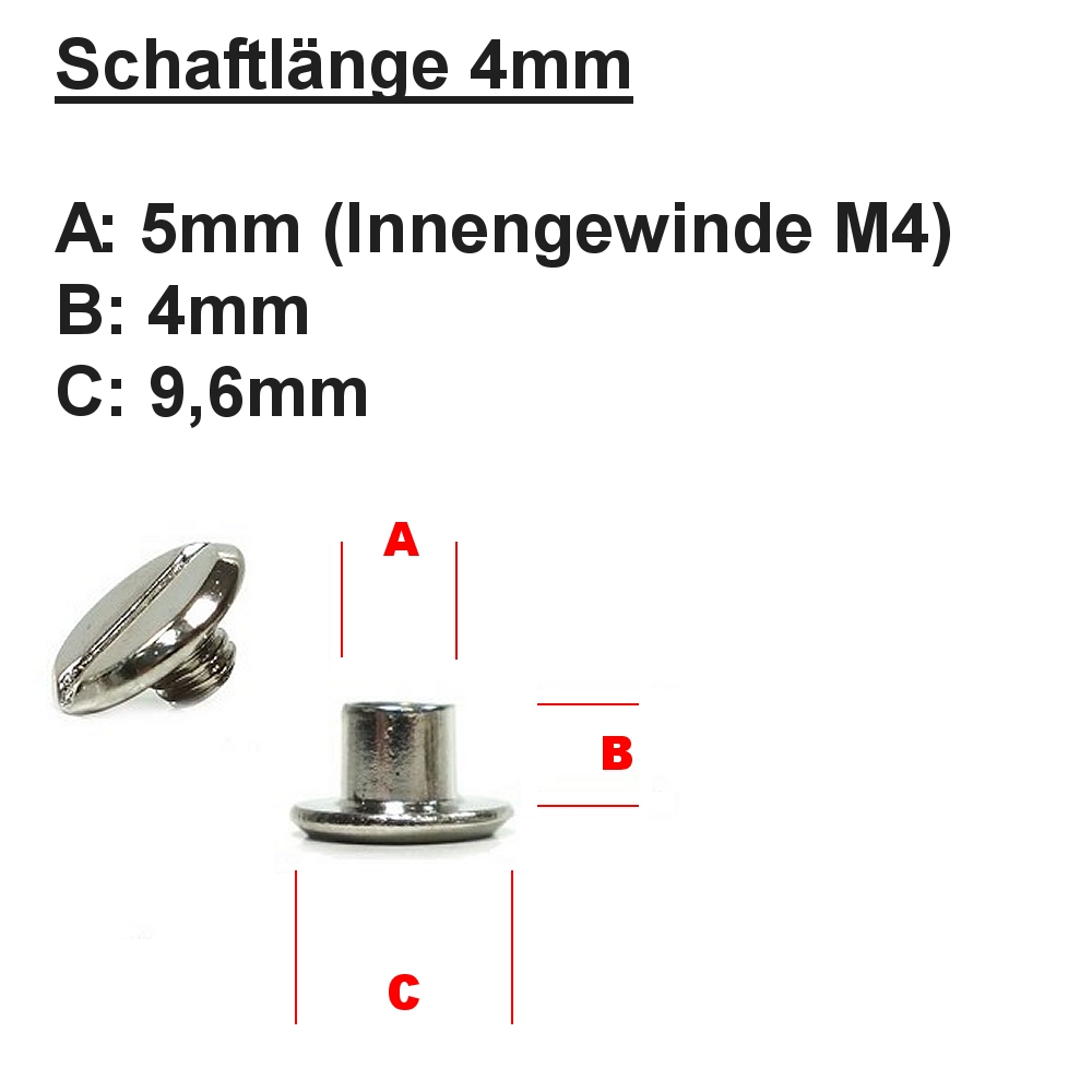 Zubehör: 10 Stück Gürtelschrauben in Premiumqualität >> Füllhöhe