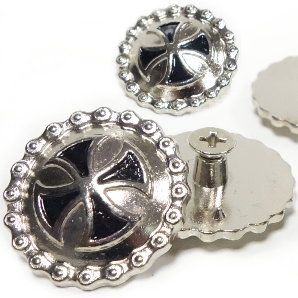 Bild 1 von 50 Stück Motivnieten - Eisernes Kreuz (Rund) - Schraubnieten (Motivnieten, Ziernieten)