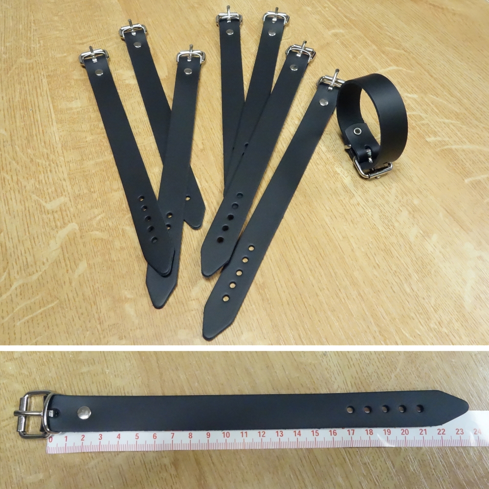 Bild 1 von Set >> 7 Stück Armbänder - Lederbänder 24 x 2 cm mit Schnalle, Schwarz (Blank)