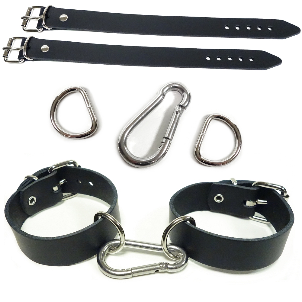 Bild 1 von Armband Bondage - Fesselset >> 2 Stück Lederarmbänder mit Schnalle inklusive Verbindung