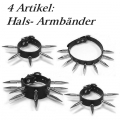 Bild 1 von Set 17 >> Set mit 4 Artikel, Nietenhalsband und Armbänder mit Nieten 45mm