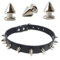 Bild 2 von . Set: 2 Stück >> Nietenhalsbänder, Choker >> mit Killernieten 12mm + 25mm, 1-reihig