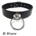 Bild 4 von Halsband in Leder - Giant O-Ring 35mm - Silber >> B-Ware / 2.Wahl !