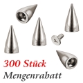 Bild 2 von 300 Stück Schraubnieten, Spikenieten 15mm, Silber, Zinklegierung