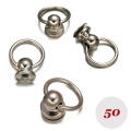 Bild 1 von . 50 Stück kleine O-Ringe 10mm, Silber, Ringkloben mit Schraubgewinde >> B-Ware / 2.Wahl !