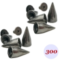 Bild 1 von 300 Stück Schraubnieten, Spikenieten 15mm, Schwarz, Zinklegierung
