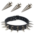 Bild 1 von Choker, Nietenhalsband mit Killernieten 25mm, Farbe: Silber, Zinklegierung, 2-reihig (18 Nieten)