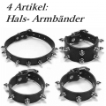 Bild 1 von Set 13 >> Set mit 4 Artikel, Nietenhalsband und Armbänder mit Nieten 12mm