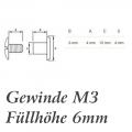 Bild 3 von Zubehör: 10 Stück Gürtelschrauben in Premiumqualität >>> M3 >> Füllhöhe 6mm