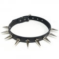 Bild 2 von . Nietenhalsband, Choker mit Killernieten 25mm, Farbe: Silber, Zinklegierung, 1-reihig