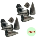 Bild 1 von 100 Stück Schraubnieten, Zinklegierung, Killerniete 15mm (Schwarz)