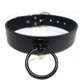 Bild 1 von Halsband in Leder mit Giant O-Ring 35mm - Schwarz (Echtlederhalsband)