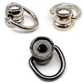 Bild 2 von D-Ring 15mm >> Schraubgewinde, Halter 360 Grad drehbar, D-Ring schwenkbar, Farbe: Schwarz