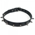 Bild 2 von . Nietenhalsband, Choker mit Killernieten 12mm, Farbe: Schwarz, Zinklegierung, 1-reihig