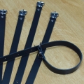 Bild 8 von . Set: 5 Stück >> Halsband in Leder - Lederhalsband, Echtleder Ledergurt Schwarz (Blank)