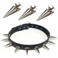Bild 1 von . Nietenhalsband, Choker mit Killernieten 25mm, Farbe: Silber, Zinklegierung, 1-reihig
