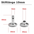 Bild 4 von 300 Stück Hohlnieten >> Silber, Bronze, Gold >> Stiftlänge 10mm