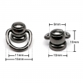 Bild 3 von D-Ring 15mm >> Schraubgewinde, Halter 360 Grad drehbar, D-Ring schwenkbar, Farbe: Silber