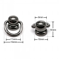 Bild 2 von Halsband in Leder, mit 360 Grad drehbarem D-Ring 15mm  - Silber