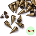 Bild 1 von 100 Stück Schraubnieten, Zinklegierung, Killerniete 15mm (Bronze unpatiniert - helle Bronze-Optik)