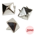 Bild 1 von 500 Stück 4-PIN Niete >> Pyramidenniete 10mm >> Silber (Premiumqualität)