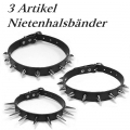 Bild 1 von Set 18 >> Set mit 3 Artikel, Nietenhalsbänder mit Nieten 12mm, 13mm, 28mm