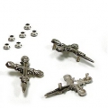 Bild 3 von 10 Stück ! Zinkdruckguss - Ziernieten, Schädelkreuz 45mm