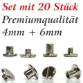 Bild 1 von Zubehör: 20 Stück Gürtelschrauben in Premiumqualität >> Set:  Füllhöhe 4mm + 6mm (M3)