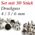 Bild 1 von Zubehör: 30 Stück Gürtelschrauben >> Set:  Füllhöhe 4mm + 5mm + 6mm (Druckguss)