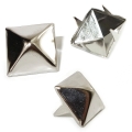 Bild 2 von 500 Stück 4-PIN Niete >> Pyramidenniete 10mm >> Silber (Premiumqualität)
