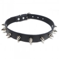 Bild 2 von . Nietenhalsband, Choker mit Killernieten 12mm, Farbe: Silber, Zinklegierung, 1-reihig