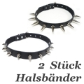 Bild 1 von . Set: 2 Stück >> Nietenhalsbänder, Choker >> mit Killernieten 12mm + 25mm, 1-reihig