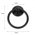 Bild 3 von 8 Stück >> Ring 35mm (Schwarz) >> Giant Ring im Halter mit Schraubgewinde, Ring schwenkbar (2.Wahl)