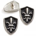 Bild 1 von 10 Stück ! Zinkdruckguss - Ziernieten, Wappen 13mm (Kornblume)