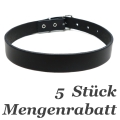 Bild 1 von . Set: 5 Stück >> Halsband in Leder - Lederhalsband, Echtleder Ledergurt Schwarz (Blank)